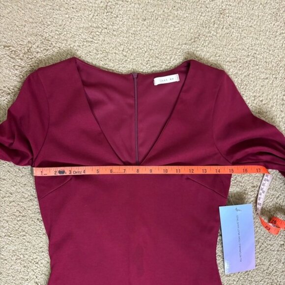 Just Me Burgundy Bell Sleeve Sheath Dress - Size Small - NTW - Picture 8 of 9